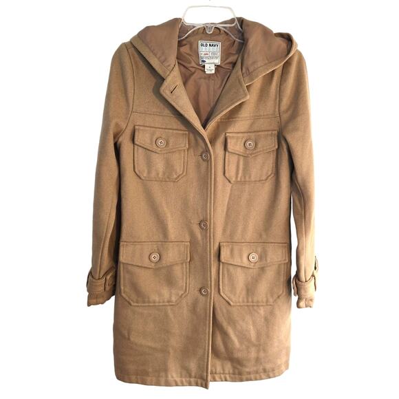 Old Navy Women's Coat Small S Tan Misses Size 4 6 Jacket - Picture 1 of 8